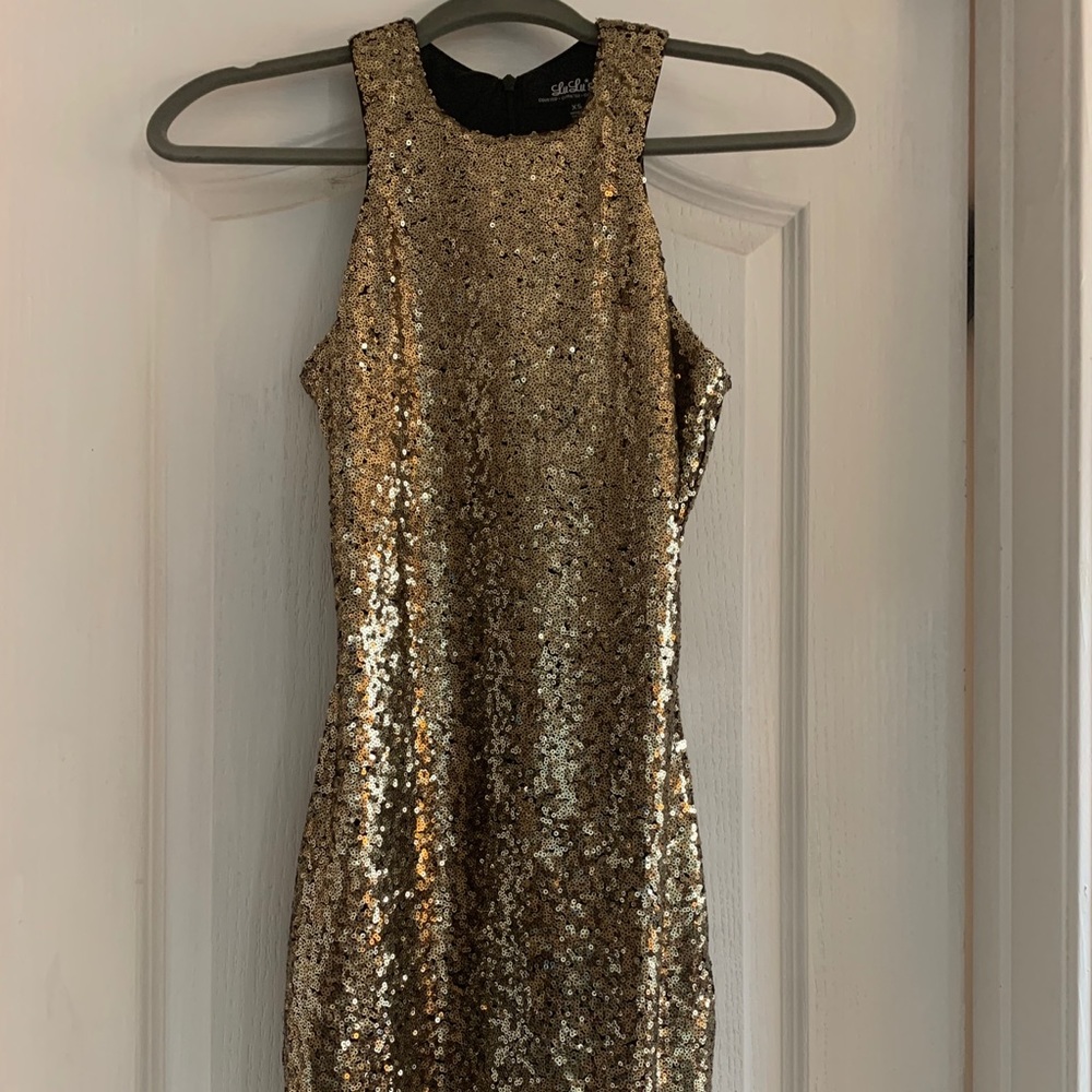 Lulus Gold Sequin Dress